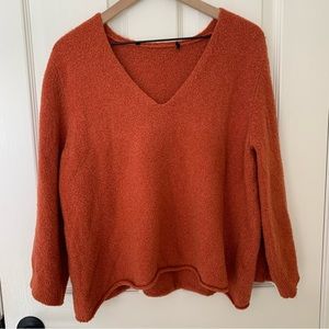 French Connection Women's Urban Flossy Bell Sleeve Sweater Orange